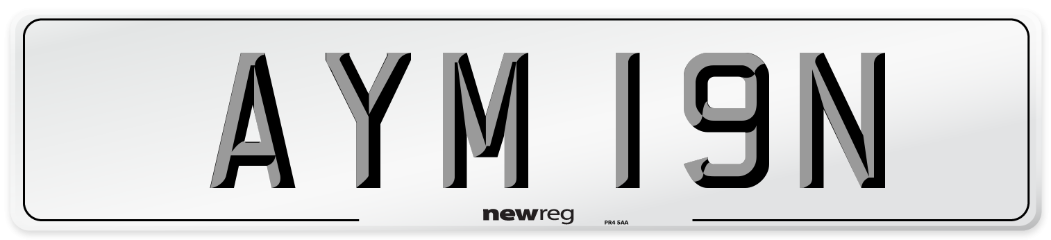 AYM 19N Number Plate from New Reg